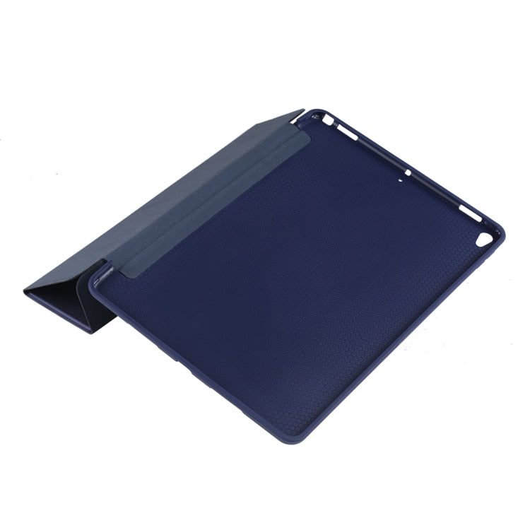 PU Plastic Bottom Case Foldable Deformation Left and Right Flip Leather Case with Three Fold Bracket & Smart Sleep for iPad Air3 2019