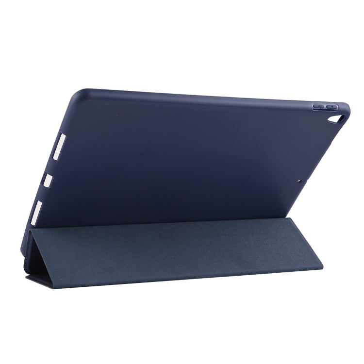 PU Plastic Bottom Case Foldable Deformation Left and Right Flip Leather Case with Three Fold Bracket & Smart Sleep for iPad Air3 2019