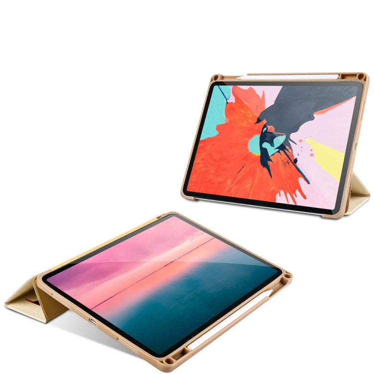 Maple Pattern Horizontal Flip PU Leather Case for iPad Pro 11 (2018), with Three-folding Holder & Pen Slot