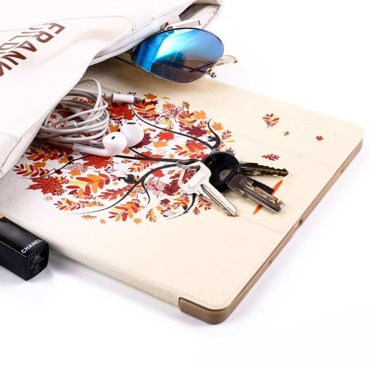 Maple Pattern Horizontal Flip PU Leather Case for iPad Pro 11 (2018), with Three-folding Holder & Pen Slot