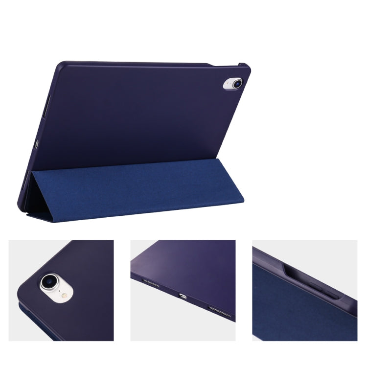 Blue Tree Pattern Horizontal Flip PU Leather Case for iPad Pro 11 (2018), with Three-folding Holder & Pen Slot
