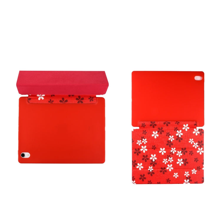 Sakura Pattern Horizontal Flip PU Leather Case for iPad Pro 11 (2018), with Three-folding Holder & Pen Slot