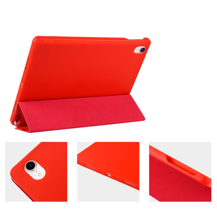Sakura Pattern Horizontal Flip PU Leather Case for iPad Pro 11 (2018), with Three-folding Holder & Pen Slot