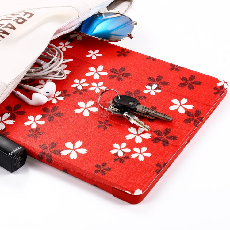 Sakura Pattern Horizontal Flip PU Leather Case for iPad Pro 11 (2018), with Three-folding Holder & Pen Slot
