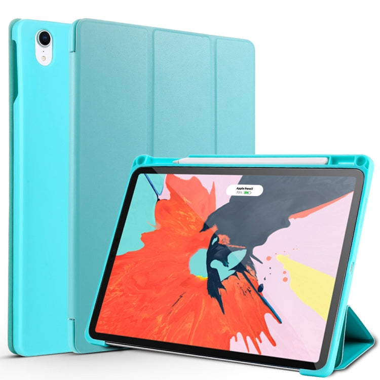 Honeycomb TPU Cover Horizontal Flip PU Leather Case for iPad Pro 11 (2018), with Three-folding Holder & Pen Slot