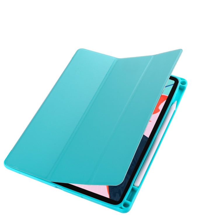 Honeycomb TPU Cover Horizontal Flip PU Leather Case for iPad Pro 11 (2018), with Three-folding Holder & Pen Slot