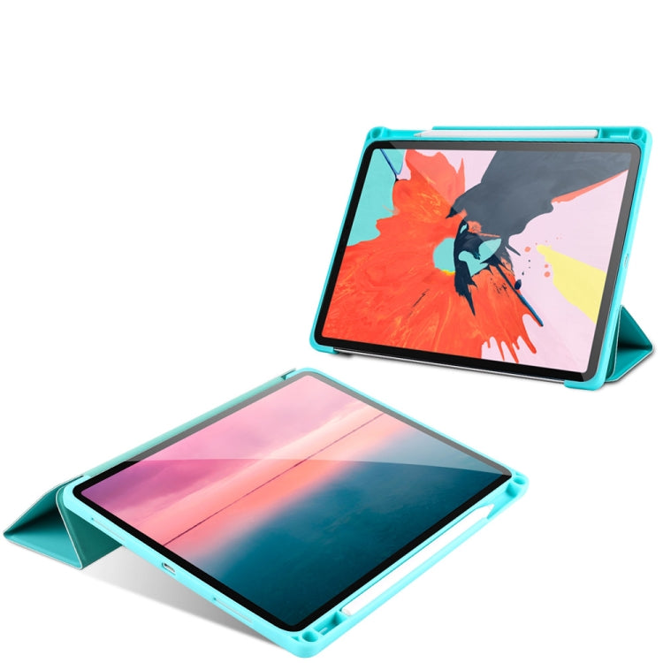 Honeycomb TPU Cover Horizontal Flip PU Leather Case for iPad Pro 11 (2018), with Three-folding Holder & Pen Slot