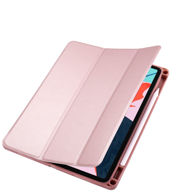 Honeycomb TPU Cover Horizontal Flip PU Leather Case for iPad Pro 11 (2018), with Three-folding Holder & Pen Slot