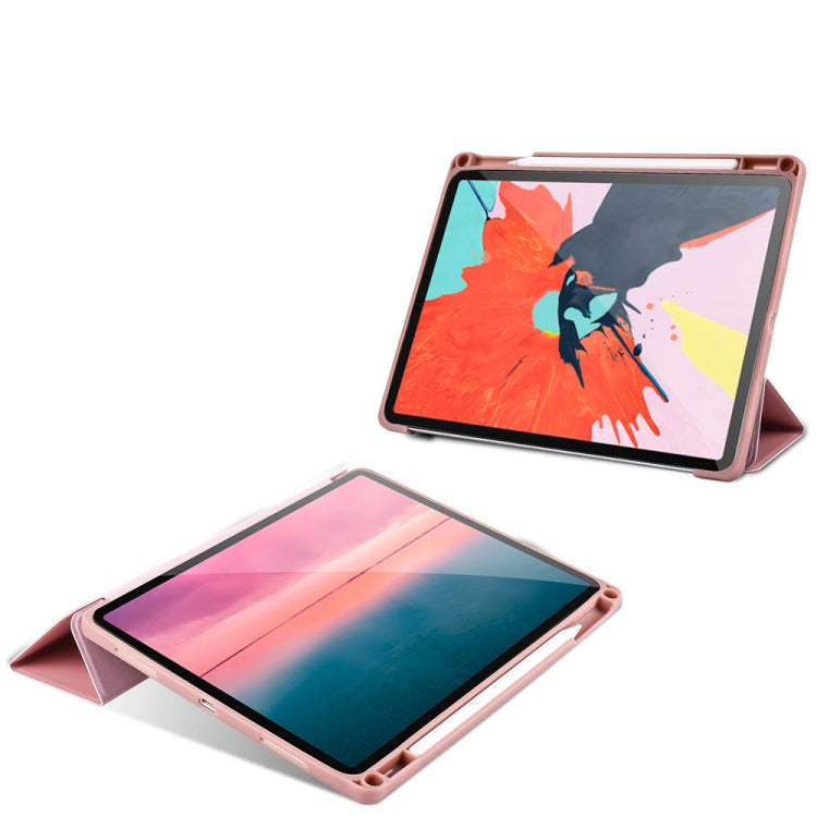 Honeycomb TPU Cover Horizontal Flip PU Leather Case for iPad Pro 11 (2018), with Three-folding Holder & Pen Slot