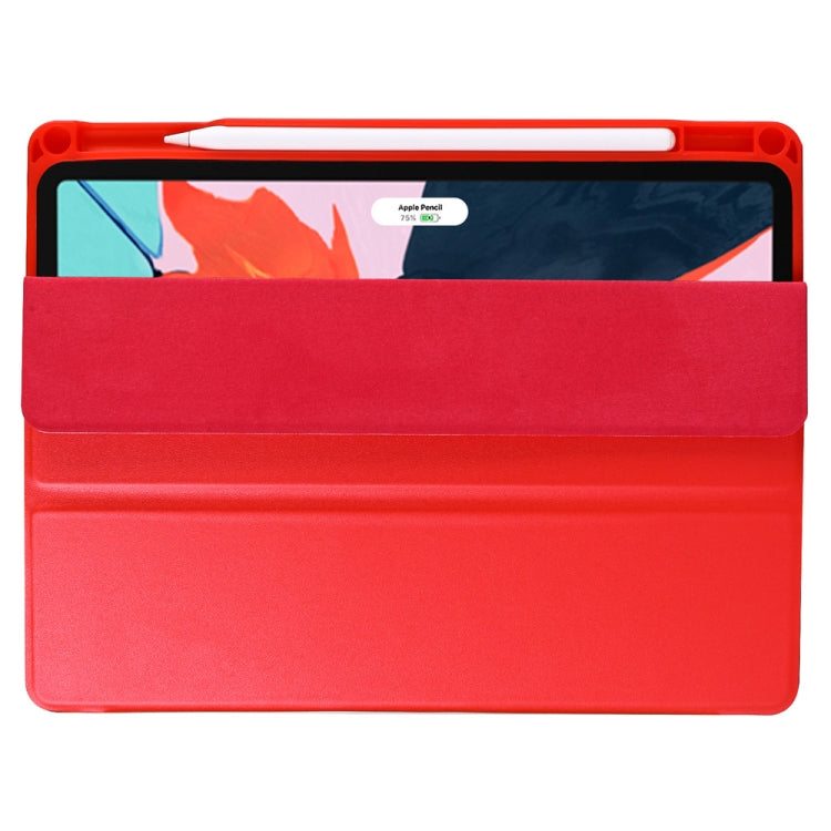 Honeycomb TPU Cover Horizontal Flip PU Leather Case for iPad Pro 11 (2018), with Three-folding Holder & Pen Slot