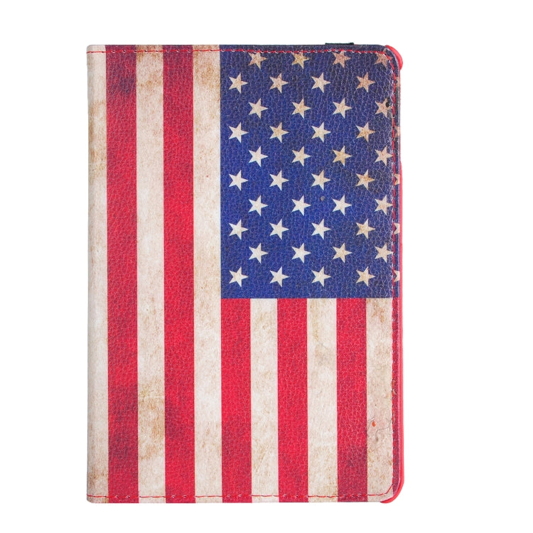 American Flag Pattern Horizontal Flip 360 Degrees Rotation Leather Case for iPad Mini 2019, with Holder & Sleep / Wake-up Function