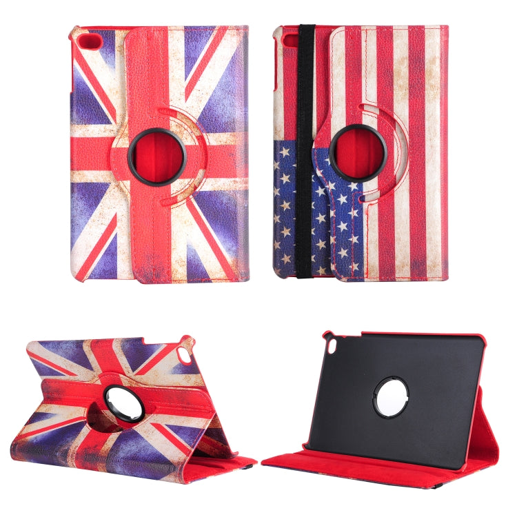 American Flag Pattern Horizontal Flip 360 Degrees Rotation Leather Case for iPad Mini 2019, with Holder & Sleep / Wake-up Function