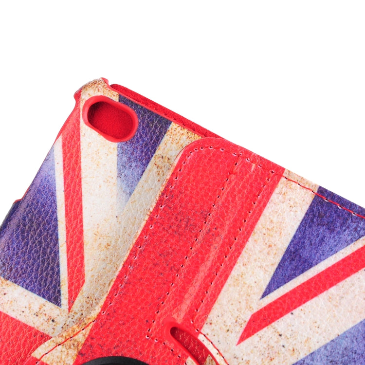 British Flag Pattern Horizontal Flip 360 Degrees Rotation Leather Case for iPad Mini 2019, with Holder & Sleep / Wake-up Function