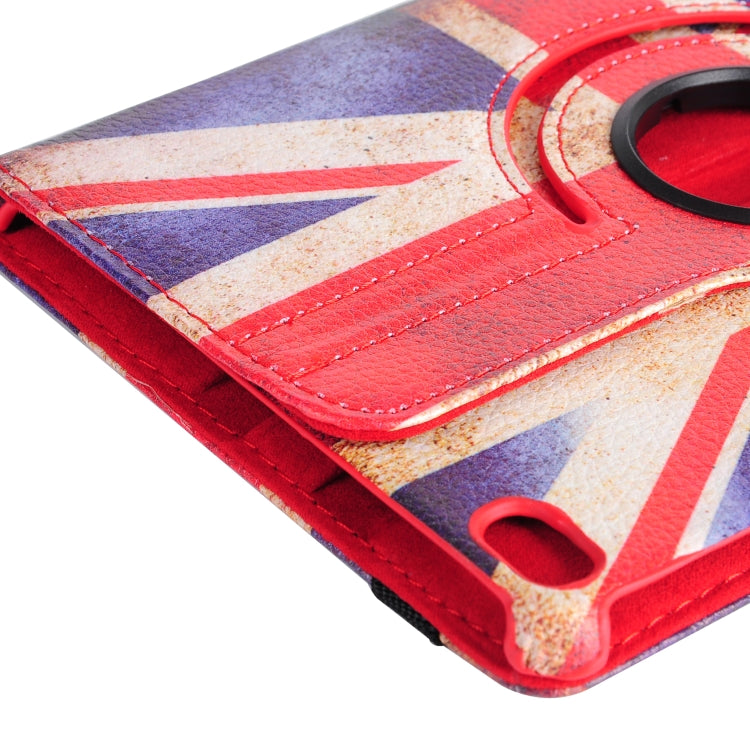 British Flag Pattern Horizontal Flip 360 Degrees Rotation Leather Case for iPad Mini 2019, with Holder & Sleep / Wake-up Function