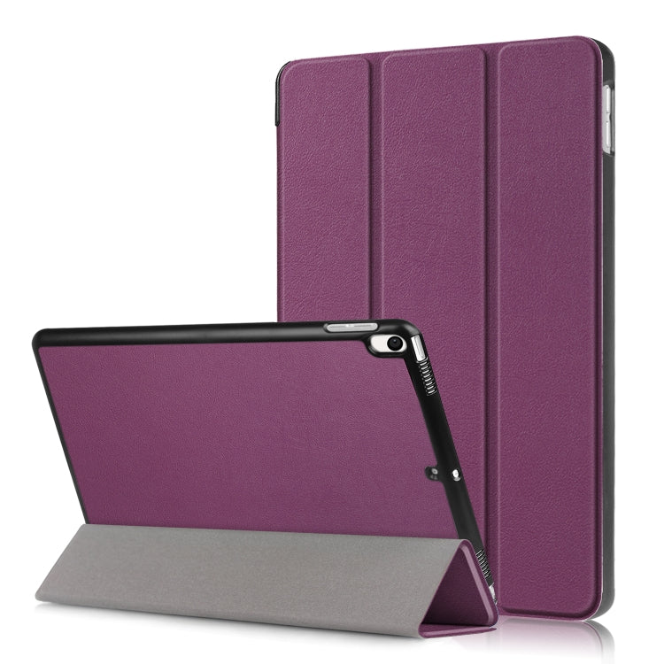 Custer Texture Horizontal Flip Leather Case for  iPad Air 2019 10.5 inch, with Three-folding Holder & Sleep / Wake-up Function
