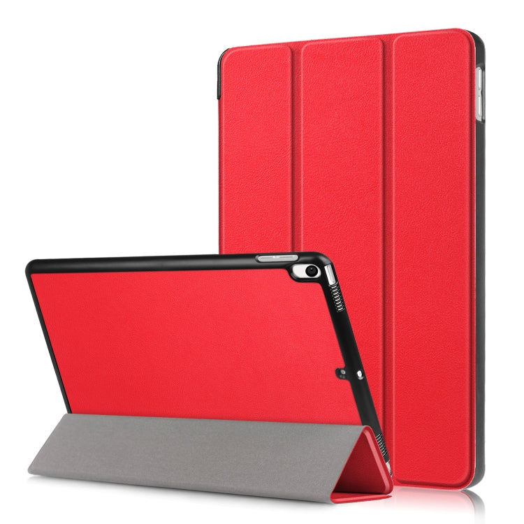 Custer Texture Horizontal Flip Leather Case for  iPad Air 2019 10.5 inch, with Three-folding Holder & Sleep / Wake-up Function