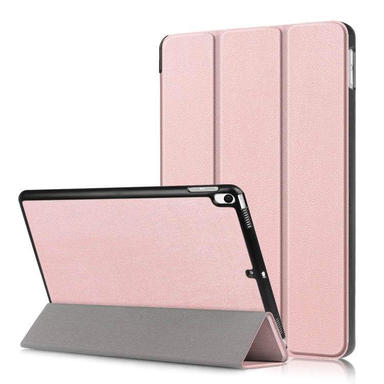 Custer Texture Horizontal Flip Leather Case for  iPad Air 2019 10.5 inch, with Three-folding Holder & Sleep / Wake-up Function