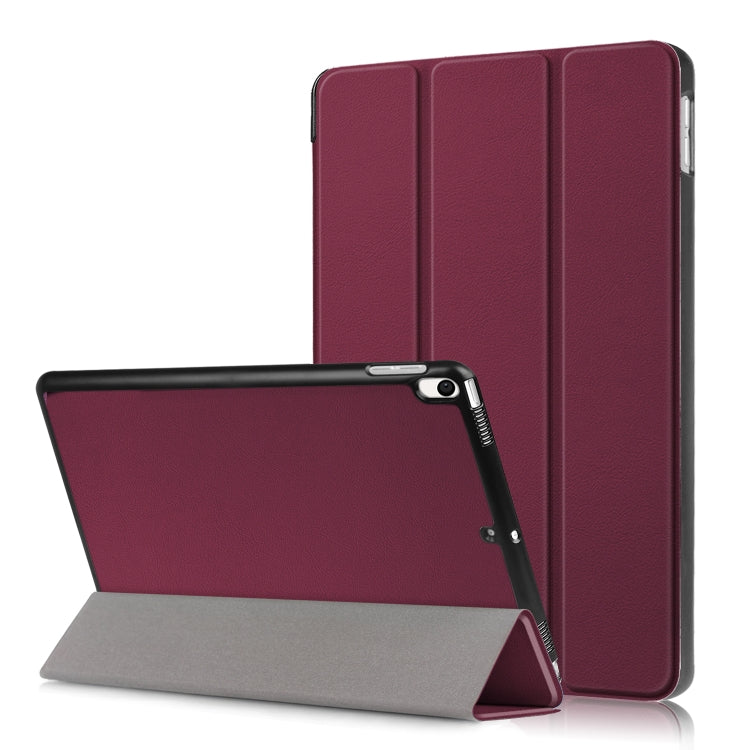 Custer Texture Horizontal Flip Leather Case for  iPad Air 2019 10.5 inch, with Three-folding Holder & Sleep / Wake-up Function