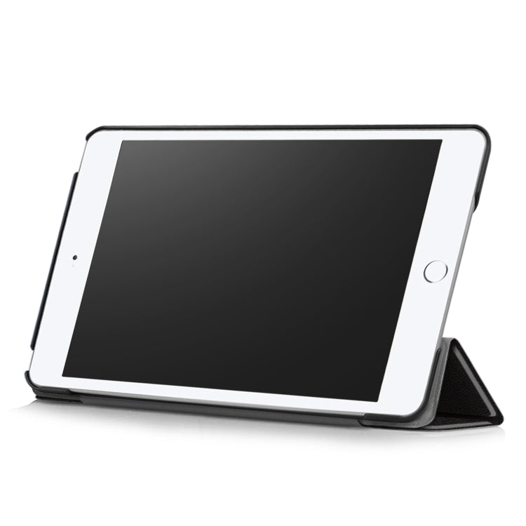 Custer Texture Horizontal Flip Leather Case for  iPad Mini 2019 & Mini 4, with Three-folding Holder & Sleep / Wake-up Function