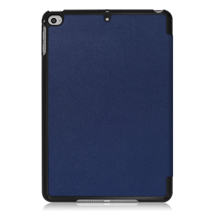 Custer Texture Horizontal Flip Leather Case for  iPad Mini 2019 & Mini 4, with Three-folding Holder & Sleep / Wake-up Function