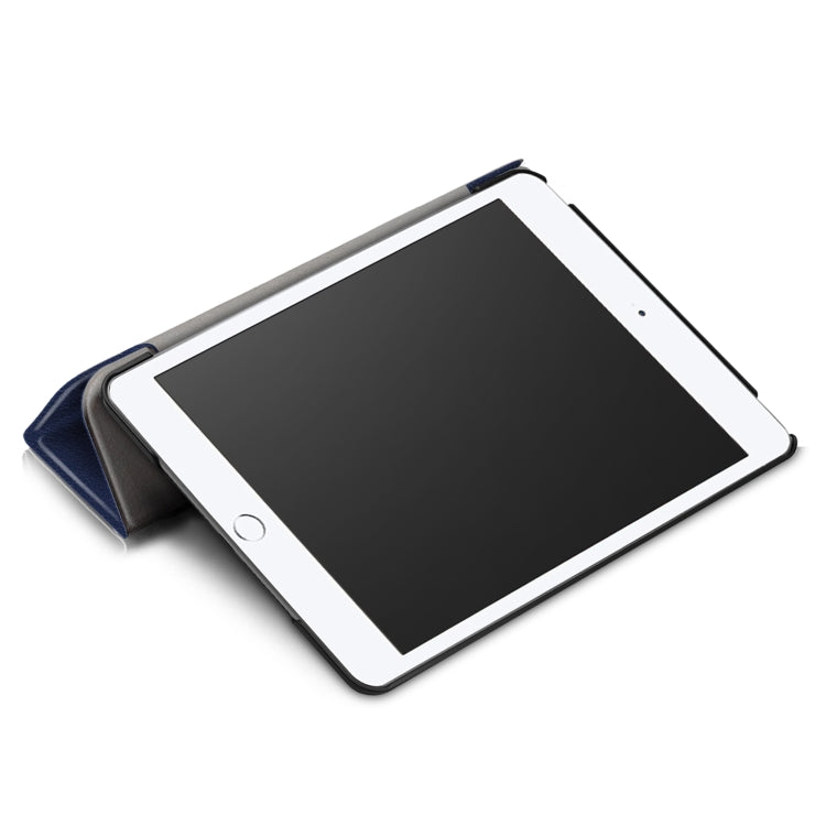 Custer Texture Horizontal Flip Leather Case for  iPad Mini 2019 & Mini 4, with Three-folding Holder & Sleep / Wake-up Function