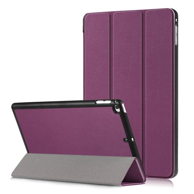 Custer Texture Horizontal Flip Leather Case for  iPad Mini 2019 & Mini 4, with Three-folding Holder & Sleep / Wake-up Function