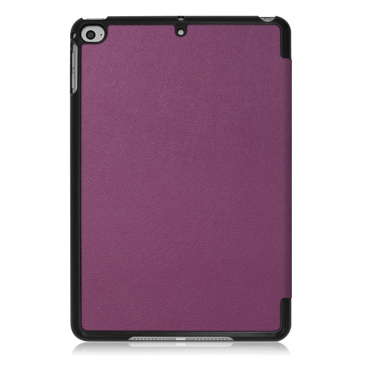 Custer Texture Horizontal Flip Leather Case for  iPad Mini 2019 & Mini 4, with Three-folding Holder & Sleep / Wake-up Function