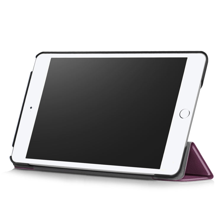 Custer Texture Horizontal Flip Leather Case for  iPad Mini 2019 & Mini 4, with Three-folding Holder & Sleep / Wake-up Function