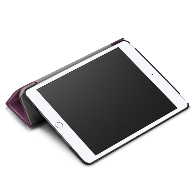Custer Texture Horizontal Flip Leather Case for  iPad Mini 2019 & Mini 4, with Three-folding Holder & Sleep / Wake-up Function