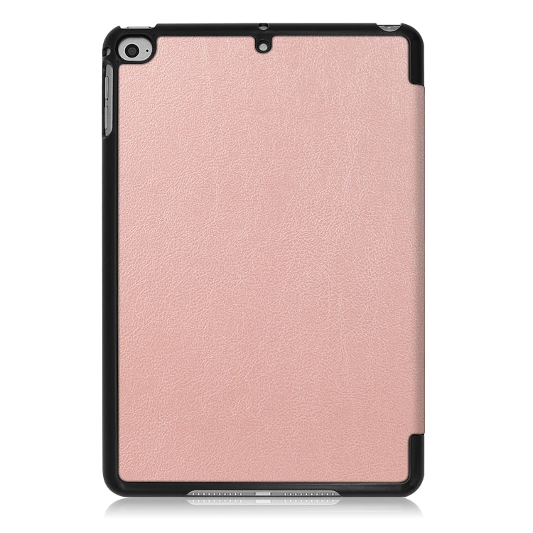 Custer Texture Horizontal Flip Leather Case for  iPad Mini 2019 & Mini 4, with Three-folding Holder & Sleep / Wake-up Function