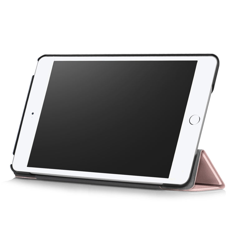Custer Texture Horizontal Flip Leather Case for  iPad Mini 2019 & Mini 4, with Three-folding Holder & Sleep / Wake-up Function