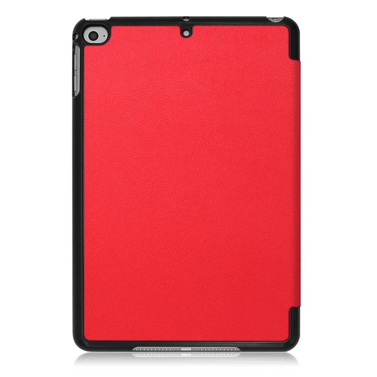 Custer Texture Horizontal Flip Leather Case for  iPad Mini 2019 & Mini 4, with Three-folding Holder & Sleep / Wake-up Function