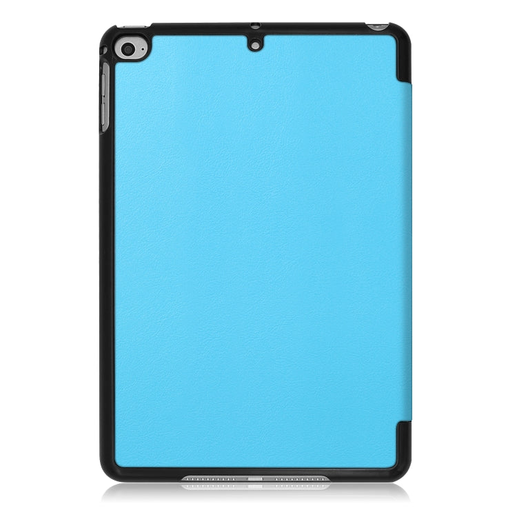 Custer Texture Horizontal Flip Leather Case for  iPad Mini 2019 & Mini 4, with Three-folding Holder & Sleep / Wake-up Function