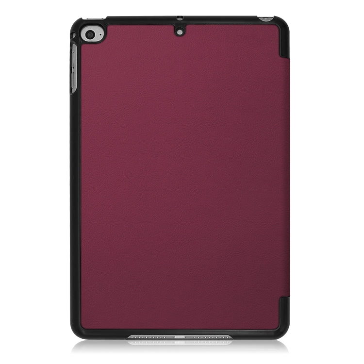 Custer Texture Horizontal Flip Leather Case for  iPad Mini 2019 & Mini 4, with Three-folding Holder & Sleep / Wake-up Function