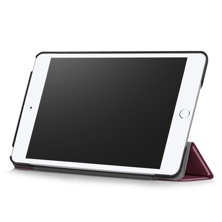 Custer Texture Horizontal Flip Leather Case for  iPad Mini 2019 & Mini 4, with Three-folding Holder & Sleep / Wake-up Function
