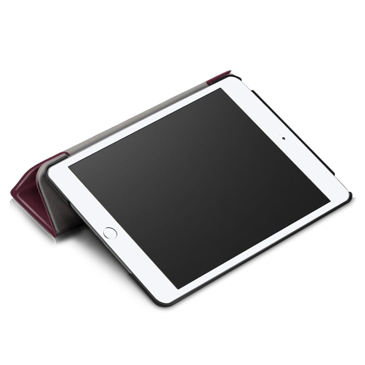 Custer Texture Horizontal Flip Leather Case for  iPad Mini 2019 & Mini 4, with Three-folding Holder & Sleep / Wake-up Function