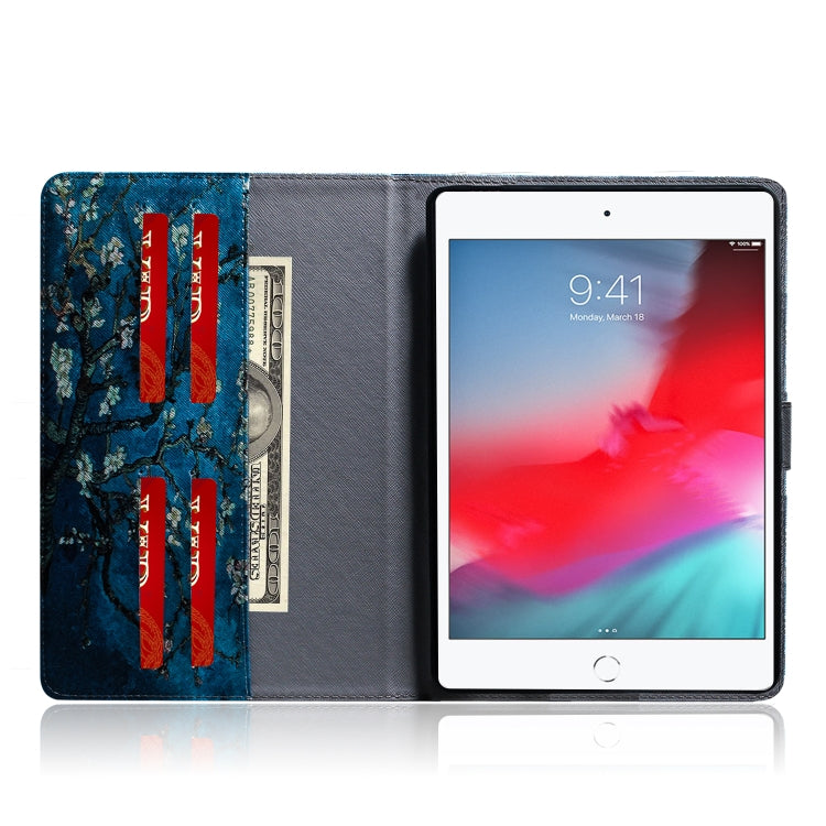 Apricot Blossom Pattern Horizontal Flip Leather Case for iPad Mini (2019) / 4 / 3 / 2 / 1, with Holder & Card Slot & Wallet