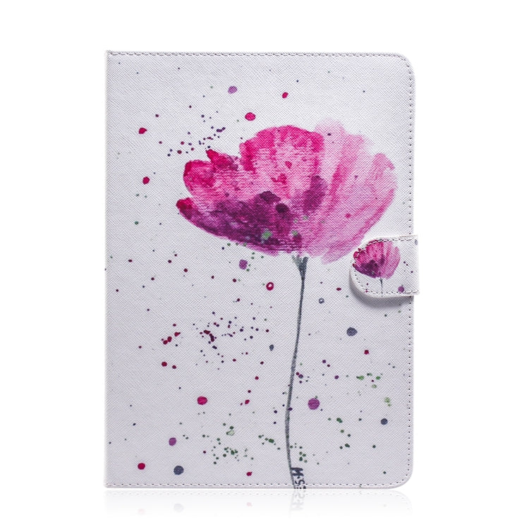Purple Orchids Pattern Horizontal Flip Leather Case for iPad Mini (2019) / 4 / 3 / 2 / 1, with Holder & Card Slot & Wallet