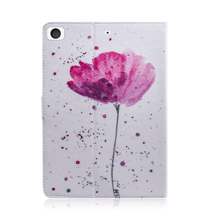 Purple Orchids Pattern Horizontal Flip Leather Case for iPad Mini (2019) / 4 / 3 / 2 / 1, with Holder & Card Slot & Wallet