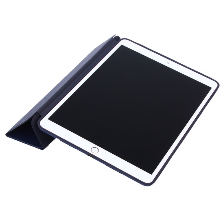 Three-folding Horizontal Flip Leather Case for iPad Air (2019), with Holder