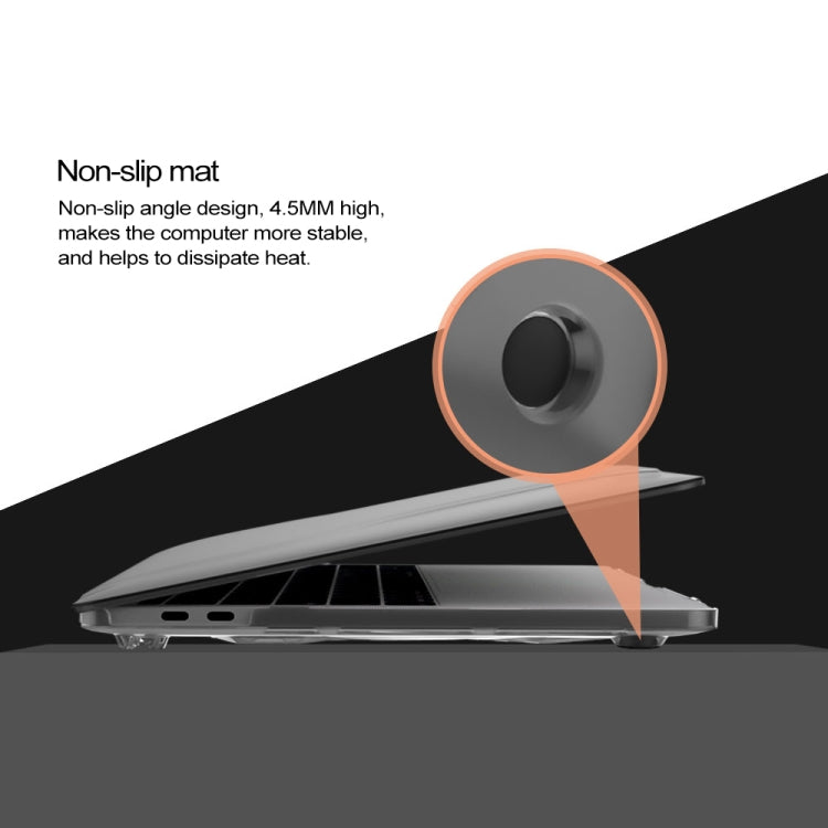 Multi-function Ultra-thin Translucent Heat Dissipation Laptop PC Protective Case for MacBook Pro 13.3 inch, with Holder & Handle & Slip-resistant Feet