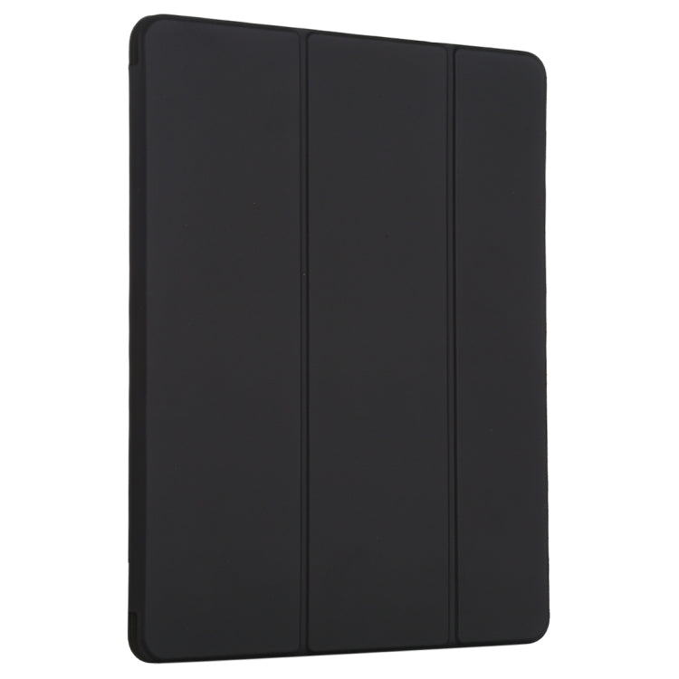 For iPad Pro 12.9 (2020) PC + PU Magnetic Leather Tablet Case with Three-folding Holder (Black)
