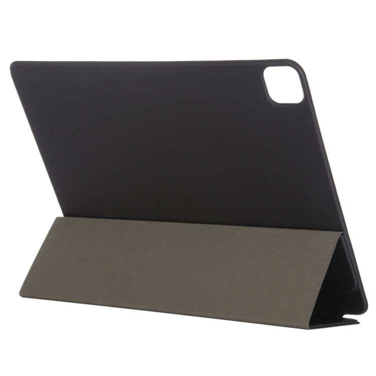 For iPad Pro 12.9 (2020) PC + PU Magnetic Leather Tablet Case with Three-folding Holder (Black)