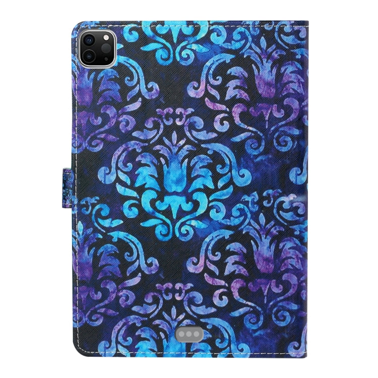 For iPad 11 Pro (2020) Painted Flower Totem Car Line TPU Horizontal Flip Leather Tablet Case with Holder & Card Slot & Sleep / Wake-up Function