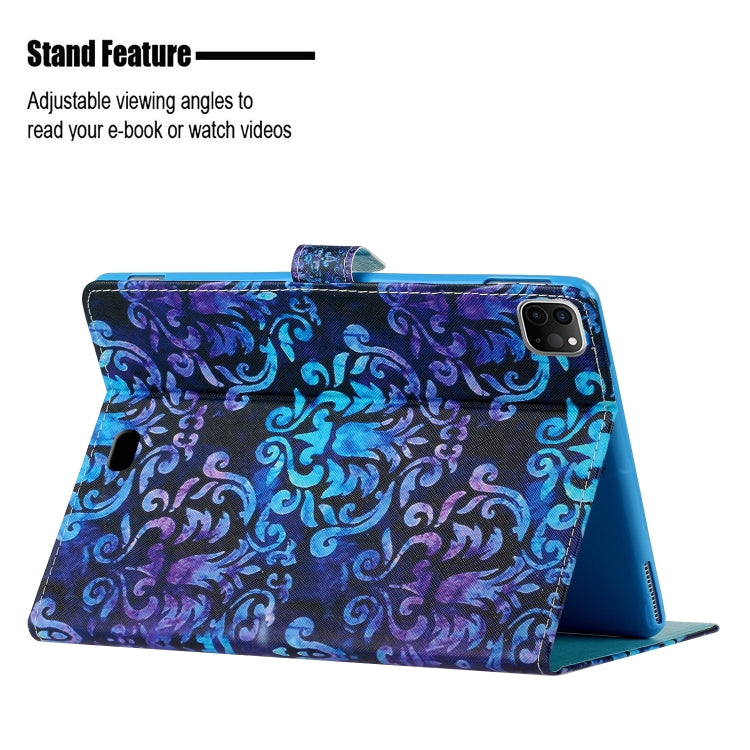 For iPad 11 Pro (2020) Painted Flower Totem Car Line TPU Horizontal Flip Leather Tablet Case with Holder & Card Slot & Sleep / Wake-up Function