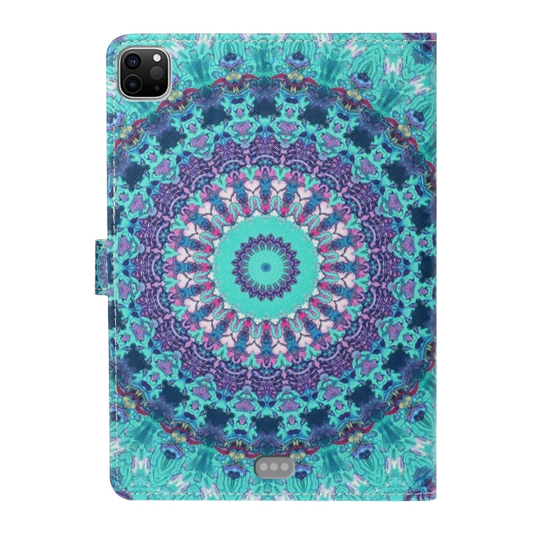 For iPad 11 Pro (2020) Painted Flower Totem Car Line TPU Horizontal Flip Leather Tablet Case with Holder & Card Slot & Sleep / Wake-up Function