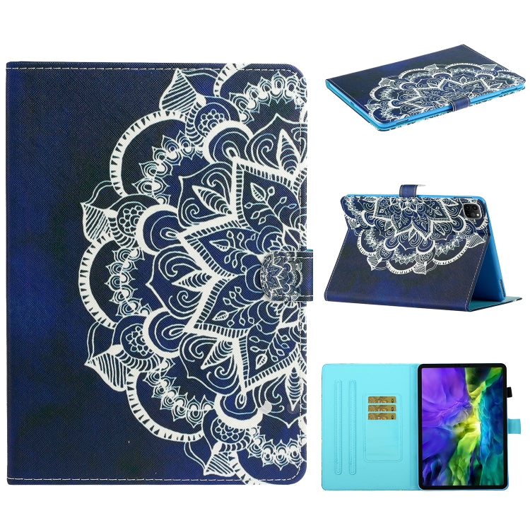 For iPad 11 Pro (2020) Painted Flower Totem Car Line TPU Horizontal Flip Leather Tablet Case with Holder & Card Slot & Sleep / Wake-up Function