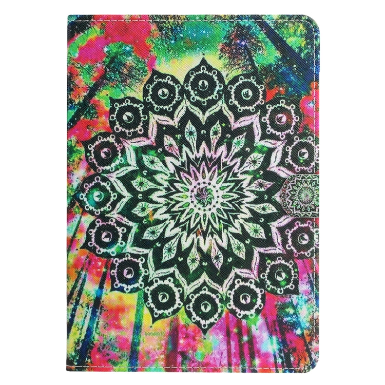 For iPad 11 Pro (2020) Painted Flower Totem Car Line TPU Horizontal Flip Leather Tablet Case with Holder & Card Slot & Sleep / Wake-up Function