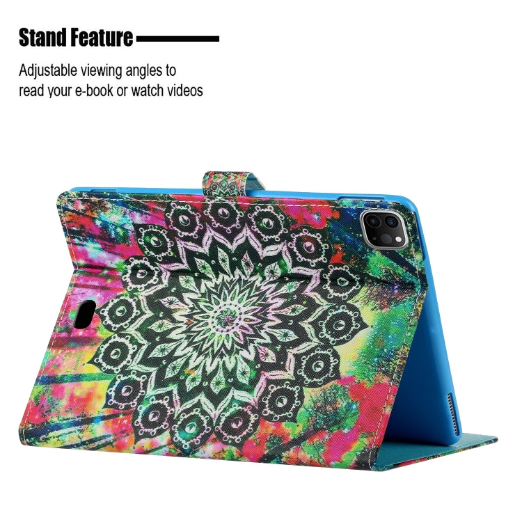 For iPad 11 Pro (2020) Painted Flower Totem Car Line TPU Horizontal Flip Leather Tablet Case with Holder & Card Slot & Sleep / Wake-up Function