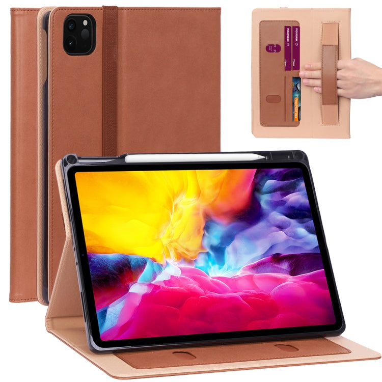 For iPad Pro 11 (2020) Retro Texture PU + TPU Horizontal Flip Leather Tablet Case with Holder & Card Slots & Hand Strap